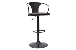 Tabouret de bar industriel noir réglable pivotant 360° BECKETT