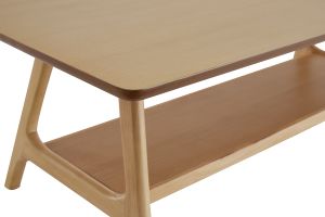 Table basse rectangulaire scandinave finition chêne L120 cm BAKAR
