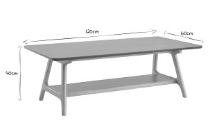 Table basse rectangulaire scandinave finition chêne L120 cm BAKAR