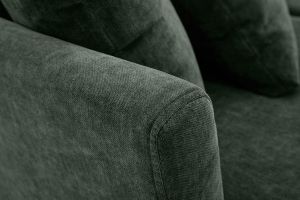 Canapé scandinave déhoussable 2 places en tissu effet velours vert kaki et bois clair OSLO