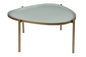 Tables basses gigognes laquées vert-cyan et vert (lot de 3) ZURIA