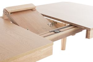 Table extensible rallonges intégrées rectangulaire en bois clair L150-180 cm BOLLY