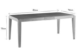 Table extensible rallonges intégrées rectangulaire en bois clair L150-180 cm BOLLY