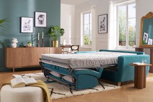 Divano convertibile scandinavo grigio chiaro GRAHAM