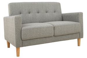 Canapé scandinave 2 places en tissu gris et bois clair MOON