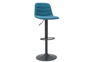 Tabourets de bar réglables en tissu et métal bleu canard (lot de 2) SAURY