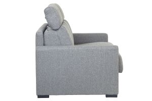 Divano letto grigio chiaro con materasso 18 cm e poggiatesta regolabili NORO