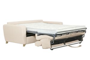 Divano letto materasso poggiatesta regolabili beige naturale 140x190 cm GOYA
