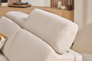 Divano letto materasso poggiatesta regolabili beige naturale 140x190 cm GOYA