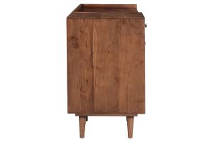 Bureau avec rangements vintage bois massif et métal doré L130 cm ROBY