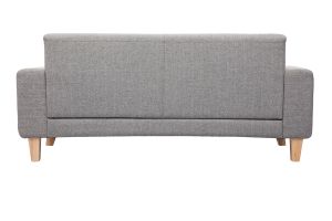 Canapé scandinave 3 places en tissu gris et bois clair FJORD
