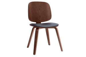 Chaises vintage en bois foncé et noir (lot de 2) BECK
