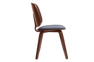 Chaises vintage en bois foncé et noir (lot de 2) BECK