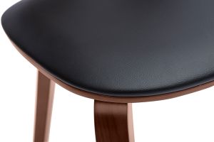 Chaises vintage en bois foncé et noir (lot de 2) BECK
