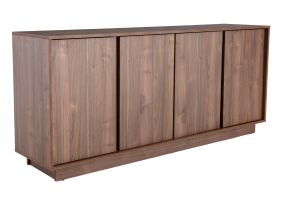 Buffet vintage finition bois foncé noyer 4 portes L180 cm COMO