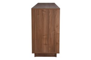 Buffet vintage finition bois foncé noyer 4 portes L180 cm COMO