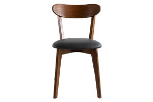Chaises vintage en bois foncé et noir (lot de 2) DOVE