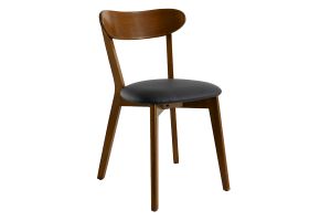 Chaises vintage en bois foncé et noir (lot de 2) DOVE