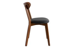 Chaises vintage en bois foncé et noir (lot de 2) DOVE