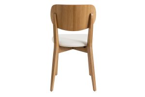 Chaises vintage en bois clair chêne et blanc (lot de 2) LUCIA