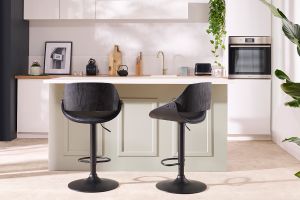 Tabouret de bar design noir réglable pivotant 360° CLASH