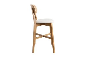 Tabouret de bar bois clair chêne et blanc H65 cm LUCIA
