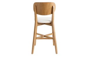 Tabouret de bar bois clair chêne et blanc H65 cm LUCIA