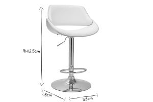Tabouret de bar design réglable pivotant 360° blanc et bois clair CLASH