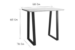 Table de bar en bois manguier massif et métal noir L120 cm VIJAY