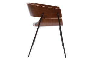 Chaise design bois foncé et métal noir WESS