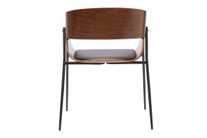 Chaise design bois foncé et métal noir WESS