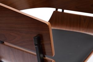 Chaise design bois foncé et métal noir WESS