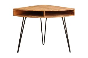 Bureau d'angle avec rangements bois massif et métal noir L75 cm GOSBY