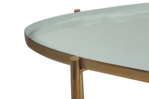 Tables basses gigognes laquées vert-cyan et vert (lot de 3) ZURIA