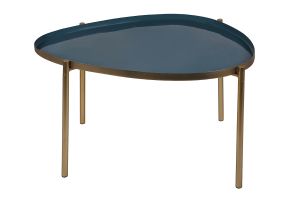 Tables basses gigognes laquées moutarde, bleu canard et bleu (lot de 3) ZURIA