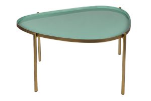 Tables basses gigognes laquées vert-cyan et vert (lot de 3) ZURIA