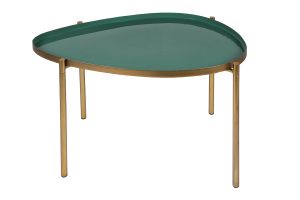 Tables basses gigognes laquées vert-cyan et vert (lot de 3) ZURIA
