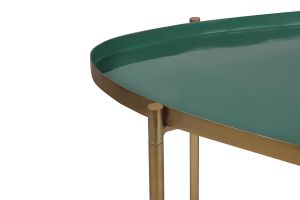 Tables basses gigognes laquées vert-cyan et vert (lot de 3) ZURIA