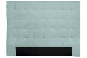 Tête de lit capitonnée en tissu effet velours vert lagon L160 cm HALCIONA