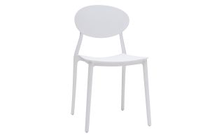 Chaises design empilables blanches intérieur - extérieur (lot de 2) ANNA