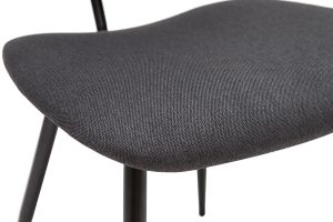 Chaises en tissu gris foncé et métal noir (lot de 2) TOBIAS