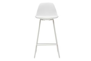 Tabourets de bar design blancs pieds métal 66 cm (lot de 2) FRANZ