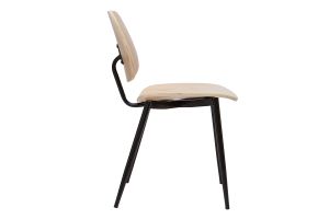 Chaises en bois clair et métal noir (lot de 2) TOBIAS