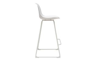 Tabourets de bar design blancs pieds métal 66 cm (lot de 2) FRANZ