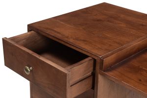 Bureau avec rangements vintage bois massif et métal doré L130 cm ROBY