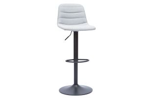 Tabourets de bar réglables en tissu gris clair et métal (lot de 2) SAURY