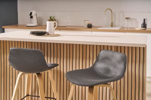 Tabourets de bar scandinaves gris foncé H65 cm (lot de 2) NONIE