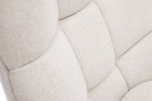 Fauteuil scandinave en tissu effet velours texturé naturel et bois clair BRODY