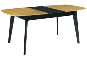 Table extensible rallonges intégrées rectangulaire bois et noir L140-180 cm MEENA