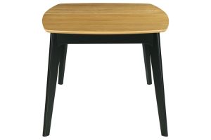 Table extensible rallonges intégrées rectangulaire bois et noir L140-180 cm MEENA